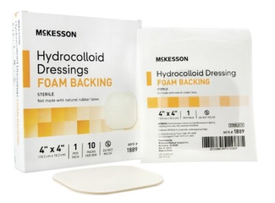 Hydrocolloid Dressing McKesson 4 X 4 Inch Square Sterile Case of 100