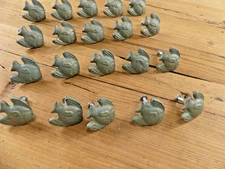 20 Fish Drawer Pulls Knobs Cast Iron Cabinet Cupboard Dresser **CHIPPED PAINT**