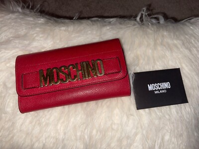 Moschino Womens Belt Logo Leather Wallet