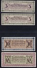 4 x Magdeburg: 2 x 5 Pfg., 10 + 20 Pfennig O.D. Saccharin Factory AG
