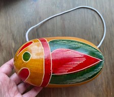 VTG Ribbed MCM gourd guiro percussion musical instrument 11"