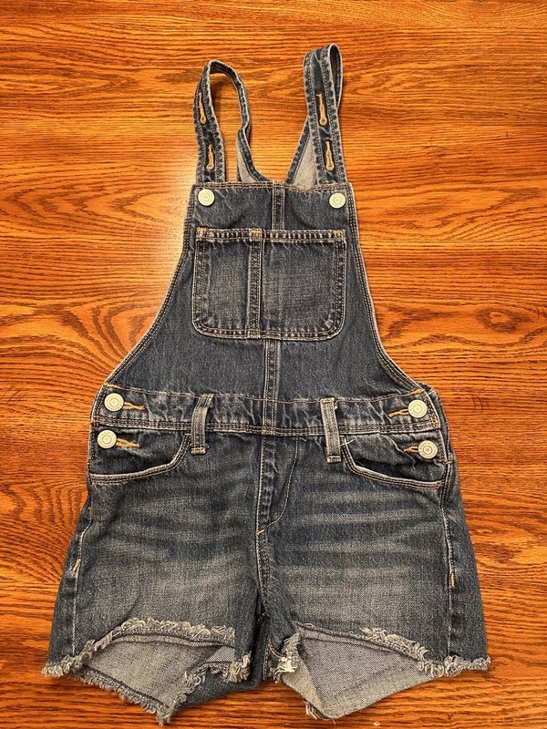 Old Navy Girls Youth Jean Denim Shorts Overalls Size M 8 EUC Summer