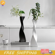 Creative Beautiful Twisted Black/White Ceramic Vase 40cm Slim Slender & Elegant