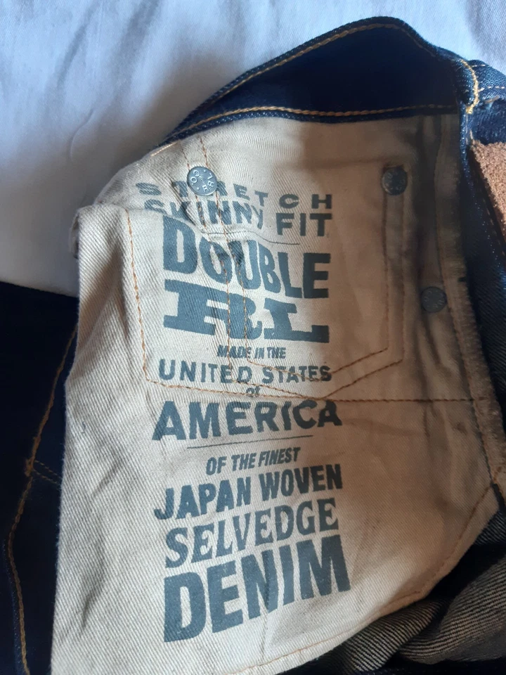 Double RL Stretch Skiny Fit Blue Selvedge Jeans Size 27 - Image 4 of 4