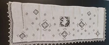 Altar Cloth Buffet Top Linen Lace Bobbin Lace Angel Dragonfly Decoration