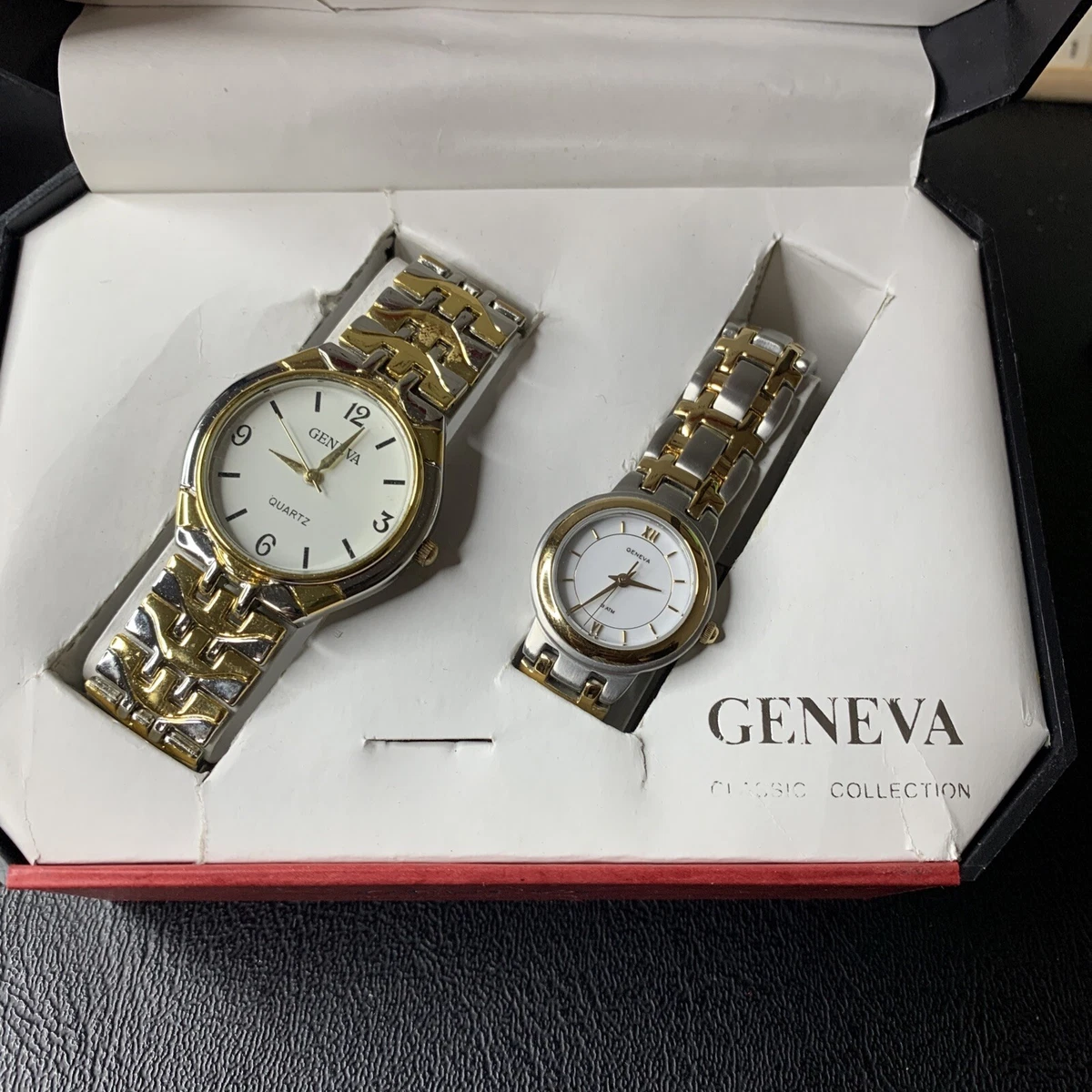 Geneva Classic Collection Quartz Watch Gift Set Box Men Women His Her Couple