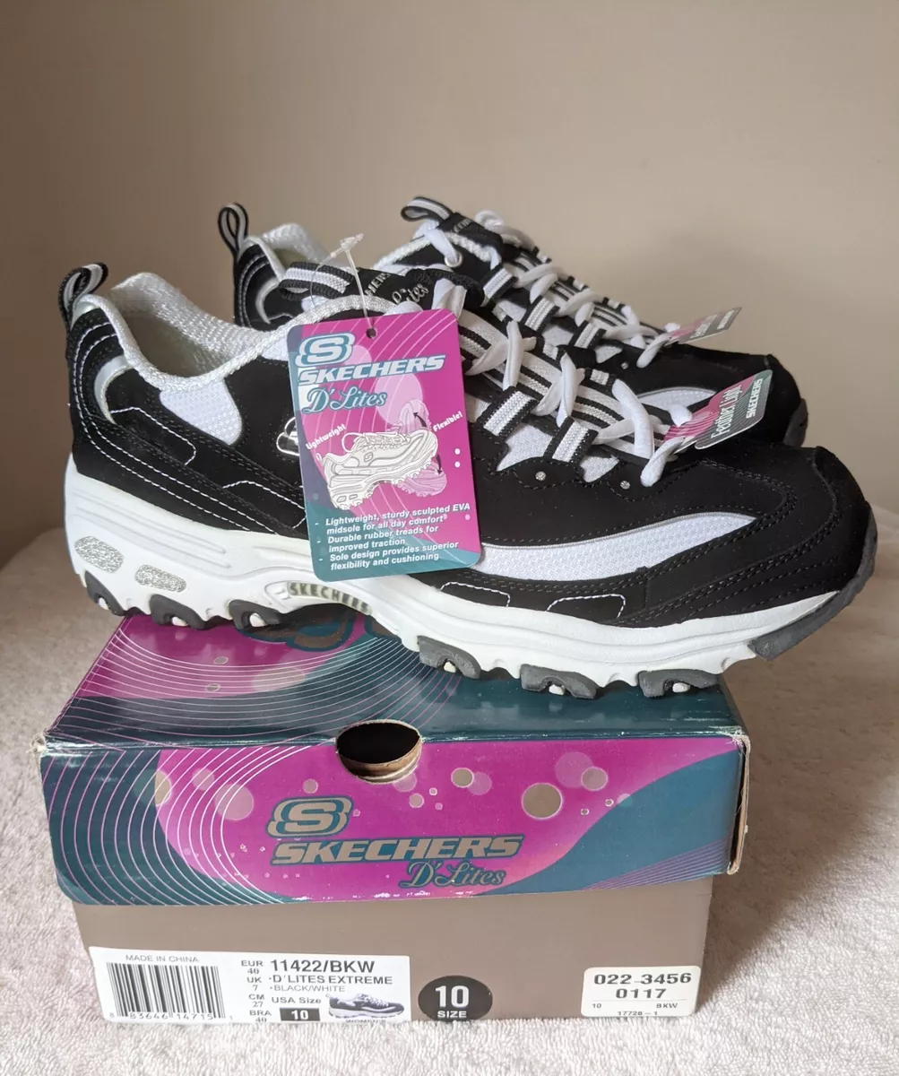 SKECHERS D' Lites Extreme Women's Size 10 Style 11422 BkW