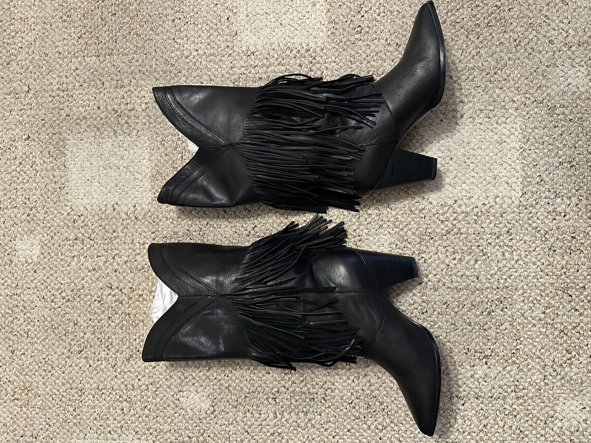 Zara Leather Fringe Boots (Size 8.5) | eBay Zara Leather Fringe Boots (Size 8.5) | eBay