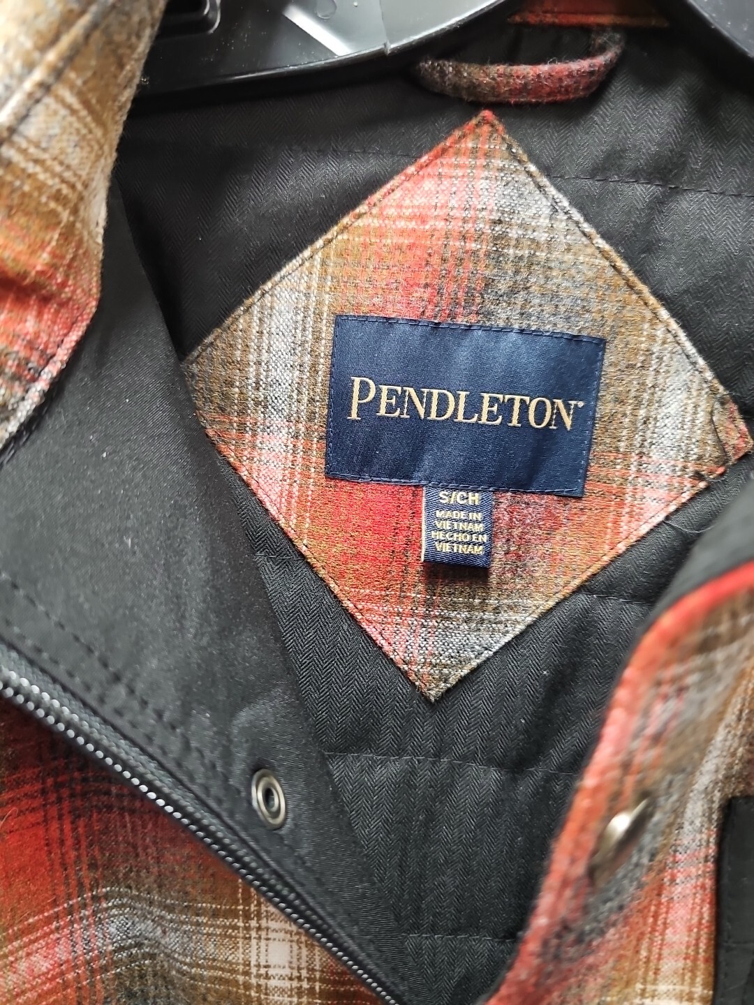 Pendleton Mens Small Plaid Wool Jacket Quilted In… - image 2