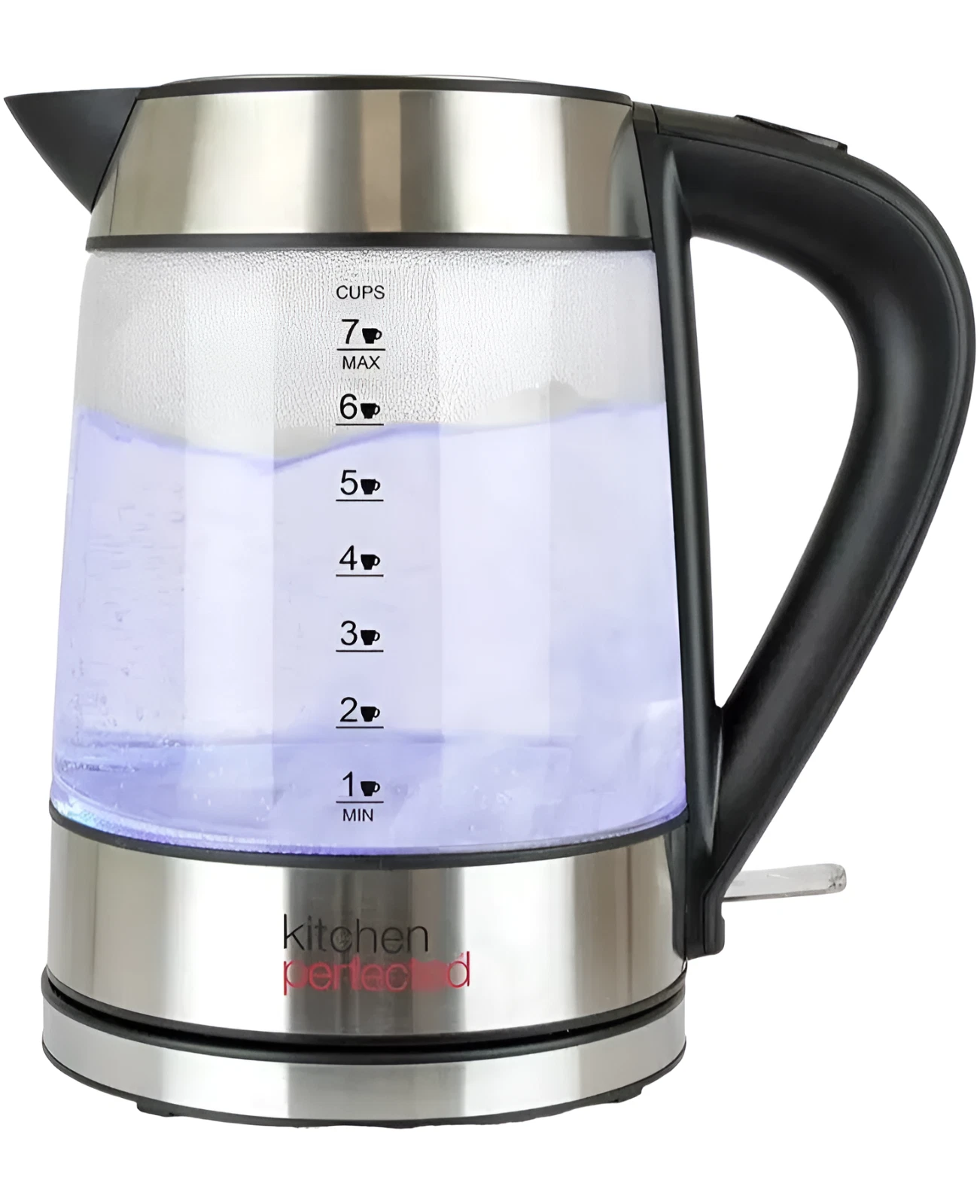 Kitchen Perfected Brushed Steel 1L Cordless Electric Kettle Rapid Boil Eco-Frie