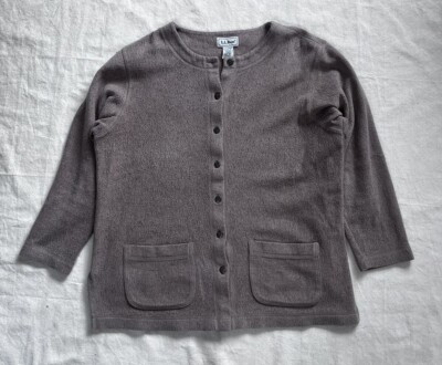 VTG 90s L.L. BEAN Cotton Blend Pile Cardigan Sweater Women