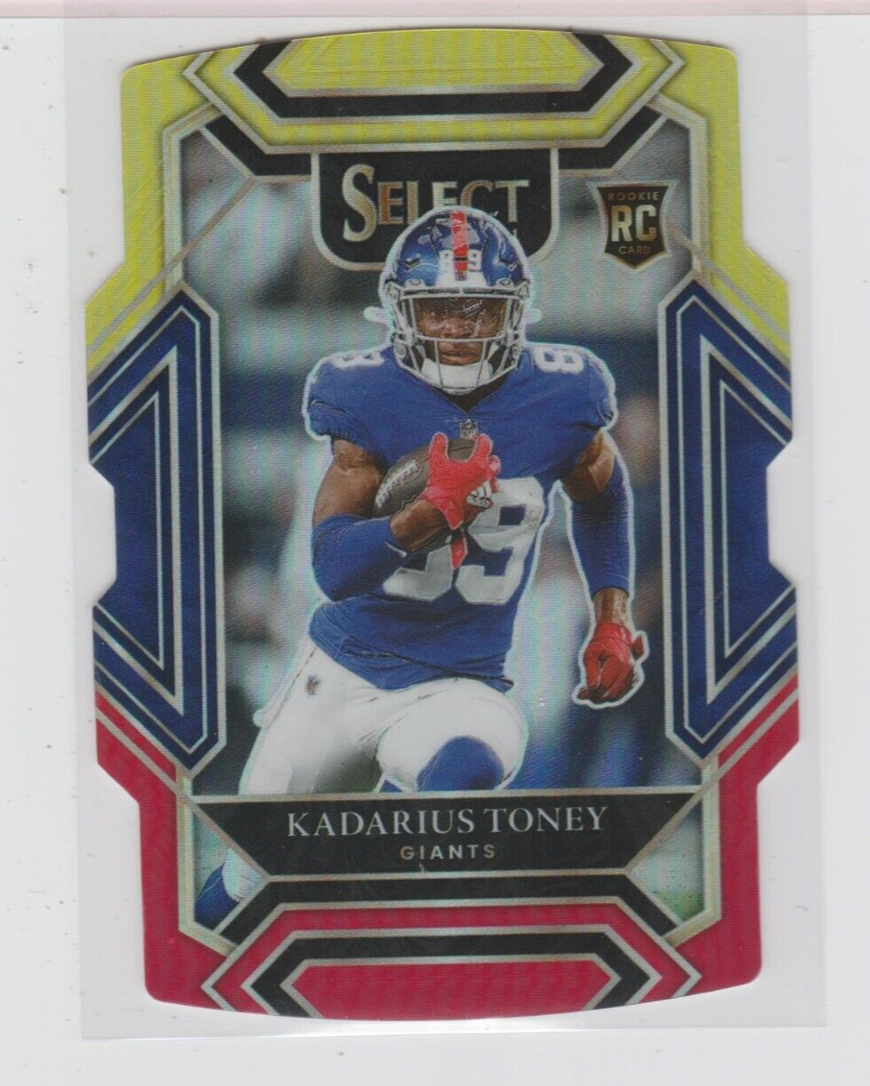 2021 Panini Select #252 Kadarius Toney RC Red and Yellow Prizm Die Cut Giants