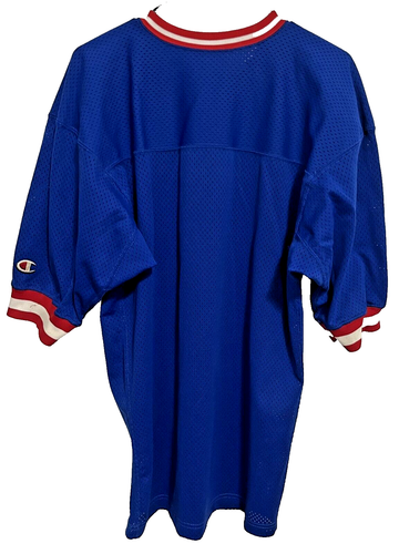 NEW YORK GIANTS Stock Blank Vintage 1990s Nylon Football Jersey M Champion USA - Picture 6 of 7
