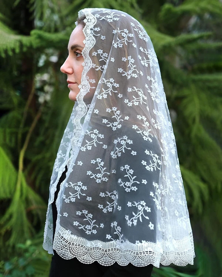 Velo Mantilla Iglesia Católica: Largo Antiguo Cristiano Latino Misa Cabeza Cubierta S Foto 4 de 4