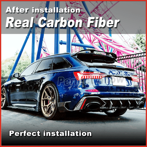 Difusor trasero de carbono DRY para Audi RS6 RS7 C8 Avant 19+ difusor parachoques labio - Imagen 10 de 21