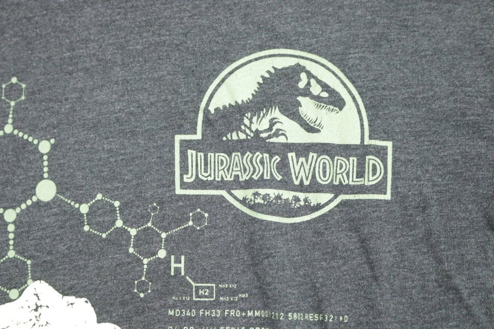 Jurassic World Hooded Shirt Boys Kids Small Gray Glow In Dark Dinosaur - Image 3 of 4