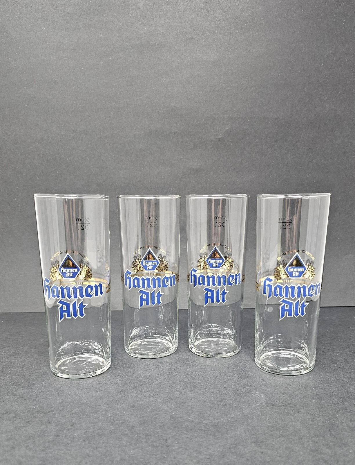 Hannen Alt Bier Glass 0.2 Liter Sahm Germany Altbier Beer Glasses