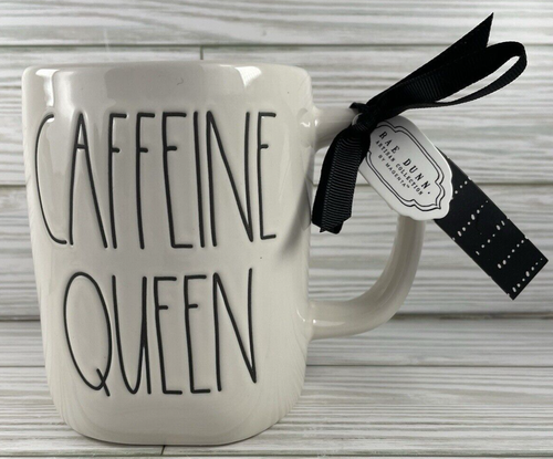 Rae Dunn Queen Caffeine Queen Crown Coffee Mug Country Farmhouse 20 oz. NEW