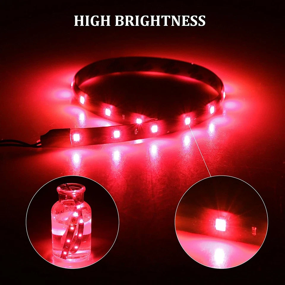 Red 5PCS 12V 12" 15SMD Flexible LED Strip Light Waterproof For Car Truck Boat - Image 3 of 4