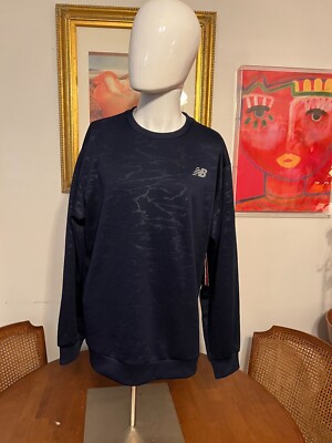 New Balance Dry Uni Ssentials Mens Crew Sweat Sweater Navy Sz US XL New