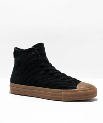 Converse Chuck Taylor All Star Pro Black/Gum Corduroy High Top Skate Shoes