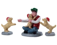 Lemax Christmas Village Collection 92778 New Puppies Set of 3