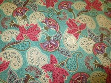 1566. JACOBEAN FLORAL DESIGN Home Decor or Craft COTTON FABRIC - 41" x 1 7/8 Yds