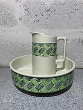 Ancien XXème ensemble à toilette Digoin et Sarreguemines broc et cuvette