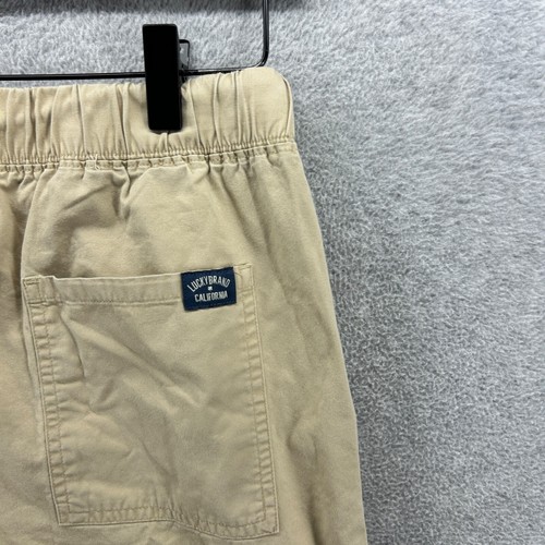 Lucky Brand Shorts Boys Size Large 14/16 Beige Canvas Pull On Flat Front Elastic - Picture 9 of 11