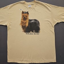 Vintage 90s Yorkshire Terrier Dog Graphic T-Shirt Made In USA 