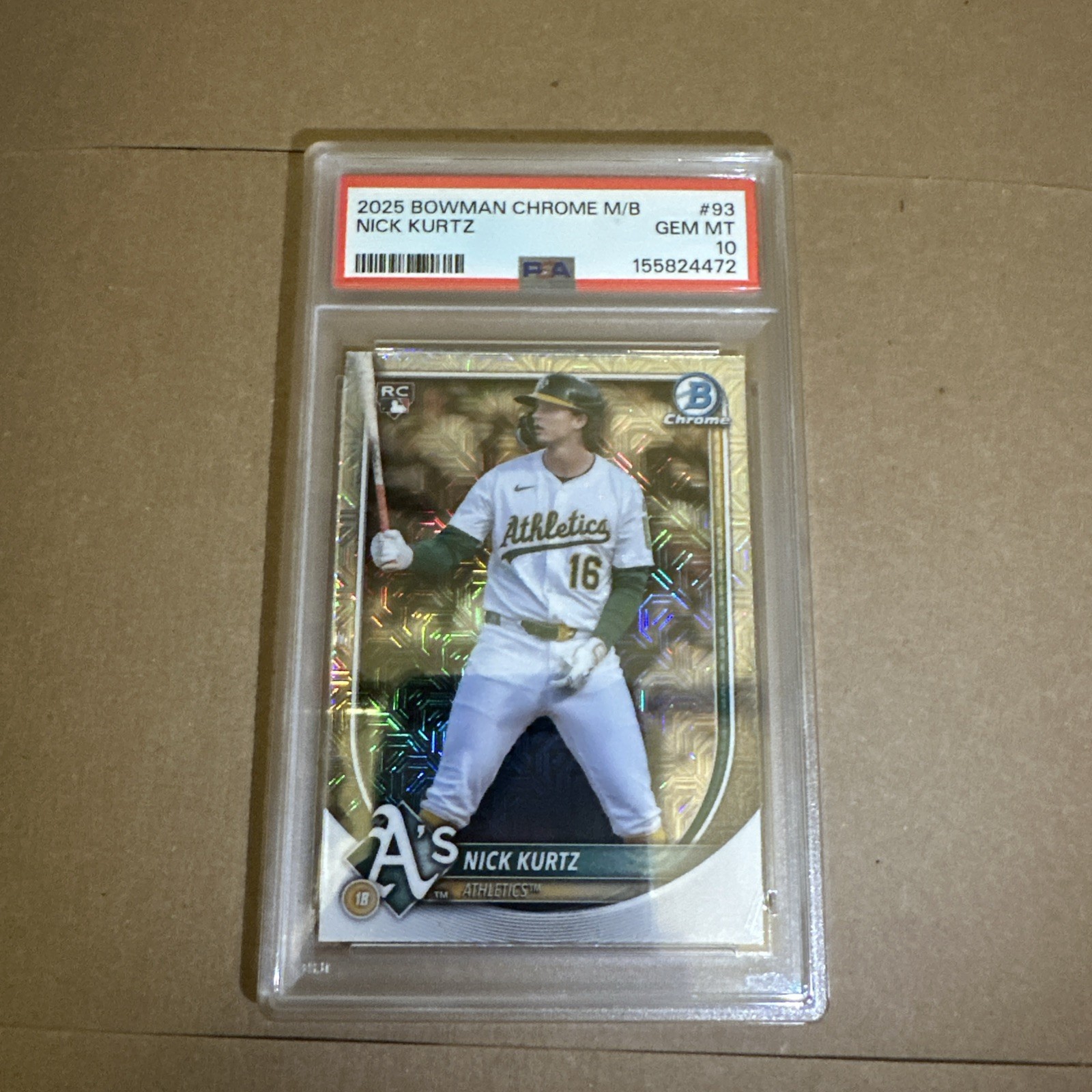 2025 Bowman Chrome Mega Box ~ Nick Kurtz #93 ~ PSA 10 ~ Rookie Card