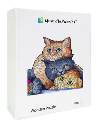 NEU VERSIEGELTE VERPACKUNG Quordle Drei Katzen Mosaik KÄTZCHEN Puzzle PUZZLE A5 KATZE