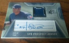 2001 SPx Prospect Jersey Carlos Peña Rangers Patch Autograph