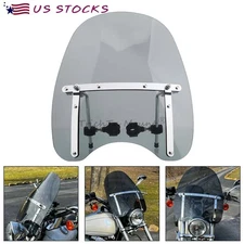 Fit Harley Sportster XL 883 1200 Dyna Softail Large Smoke Windshield Windscreen