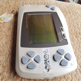Bandai WonderSwan Console SW-001 Pearl White / Silver Tested & Working w/ Charm