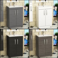 Freestanding Bathroom Sink Vanity Unit Furniture Cabinet 2 Door 500/600/800mm