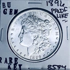 1896 BU GEM MORGAN SILVER DOLLAR UNC MS+++ U.S. MINT RARE COIN 8594