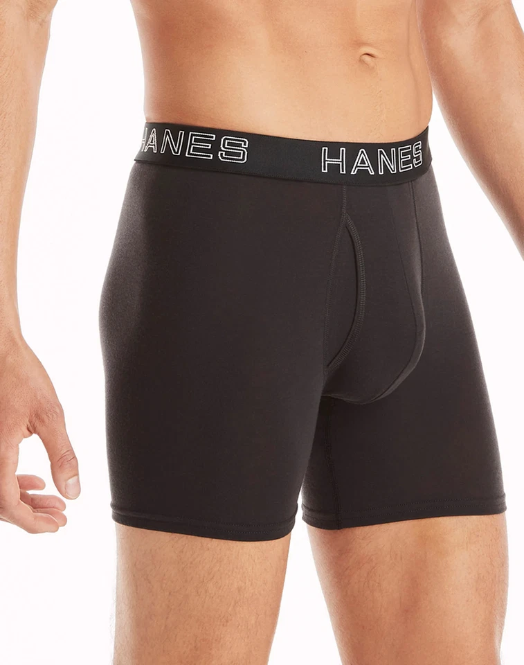 Paquete de 4 calzoncillos boxer Hanes para hombre Ultimate Comfort Flex Fit bolsa de soporte total Foto 4 de 4