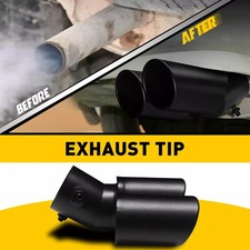 Vehicle Stainless Stee Muffler Rear Exhaust Tip Pipe 2 Tialpipes Tail Throat
