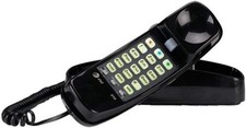 AT T 210 Basic Trimline Corded Phone, No AC Power 10 x 6 x 7 inches, Black