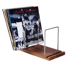 Vinyl Record Storage Holder, Solid Wood Record Stand for albums, 50-75 LP Vin...