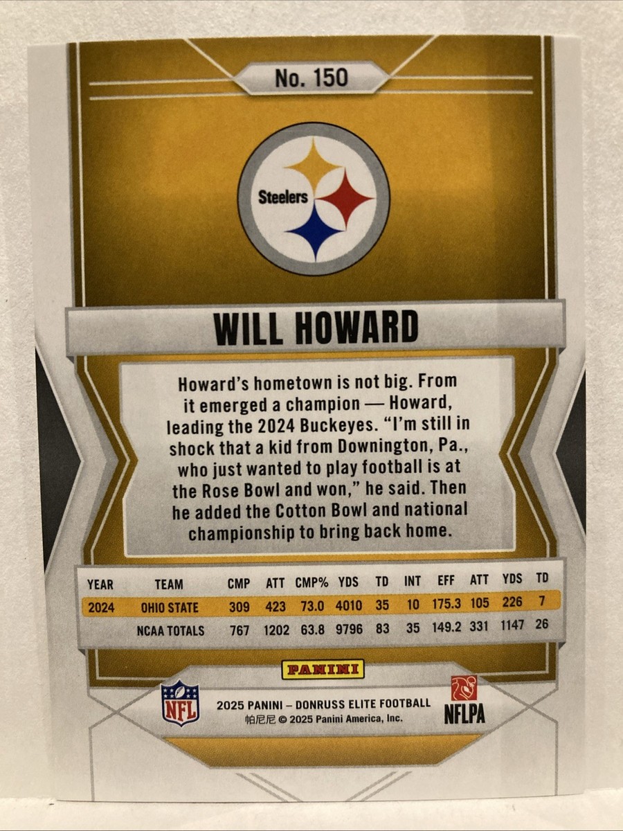 2025 Panini Donruss Elite Will Howard Razzle Dazzle #150 Ohio