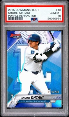 Shohei Ohtani 2025 Bowman's Best #46 Purple Refractor #/250 PSA 10 Dodgers