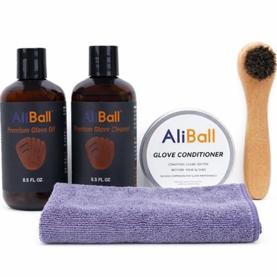 AliBall Ultimate Baseball Mitt Maintenance Kit | 8-Piece Cleaner, Oil, Brushes &