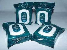4 NEW SEALED Men's Degree COOL RUSH Deodorant Wipes GYM Office On the Go 25ct Ea