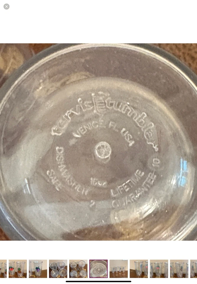 TERVIS set of 4 Clear Tumblers with Fruit Designs. These do not have lids. 16 oz - Image 4 of 4