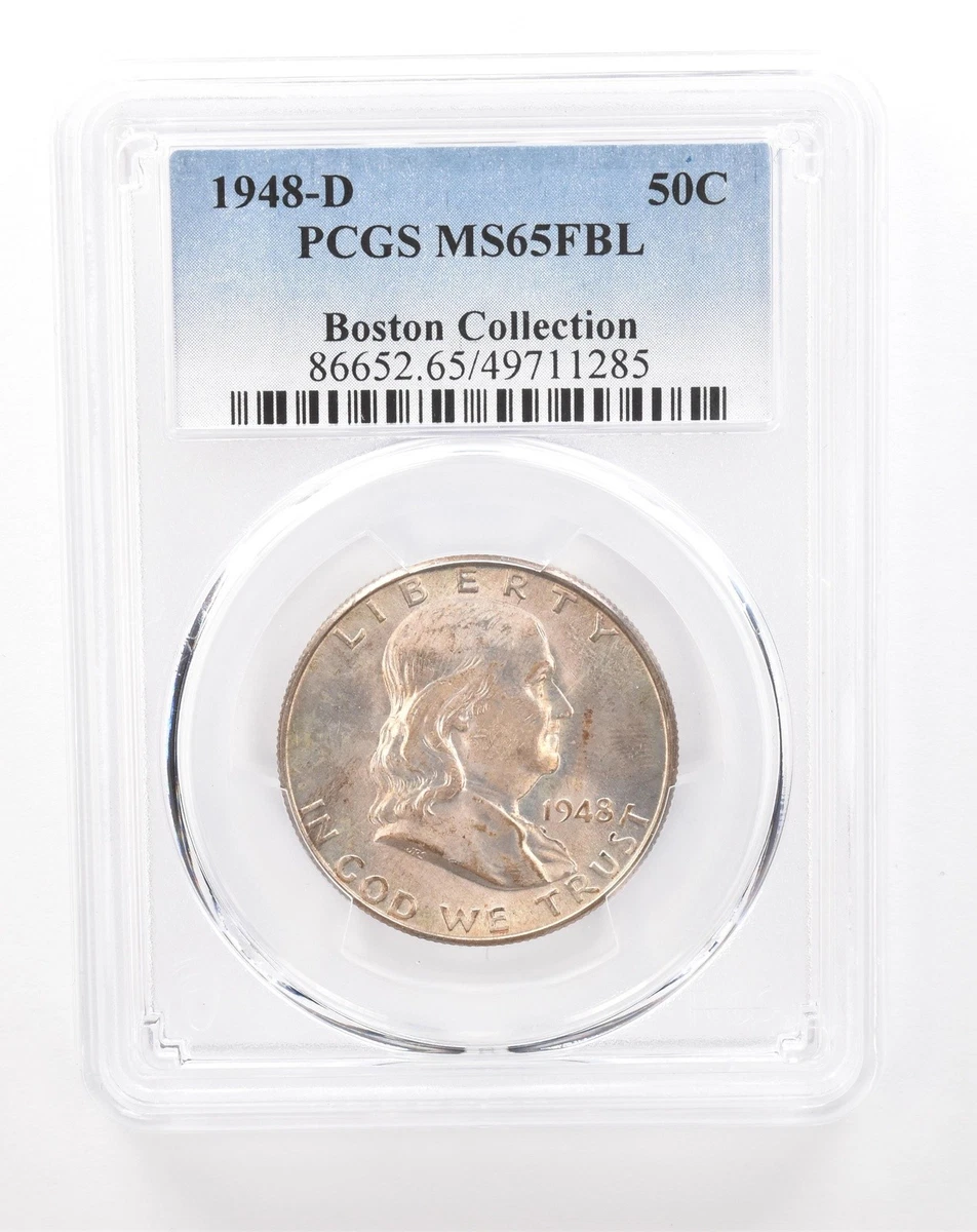 MS 65 Graded 1948 Year Franklin Half Dollars (1948-1963) for sale