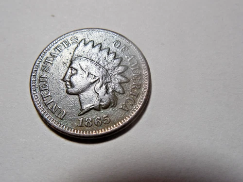 1865 Indian Head Penny in VF condition. Full Liberty + some diamonds!