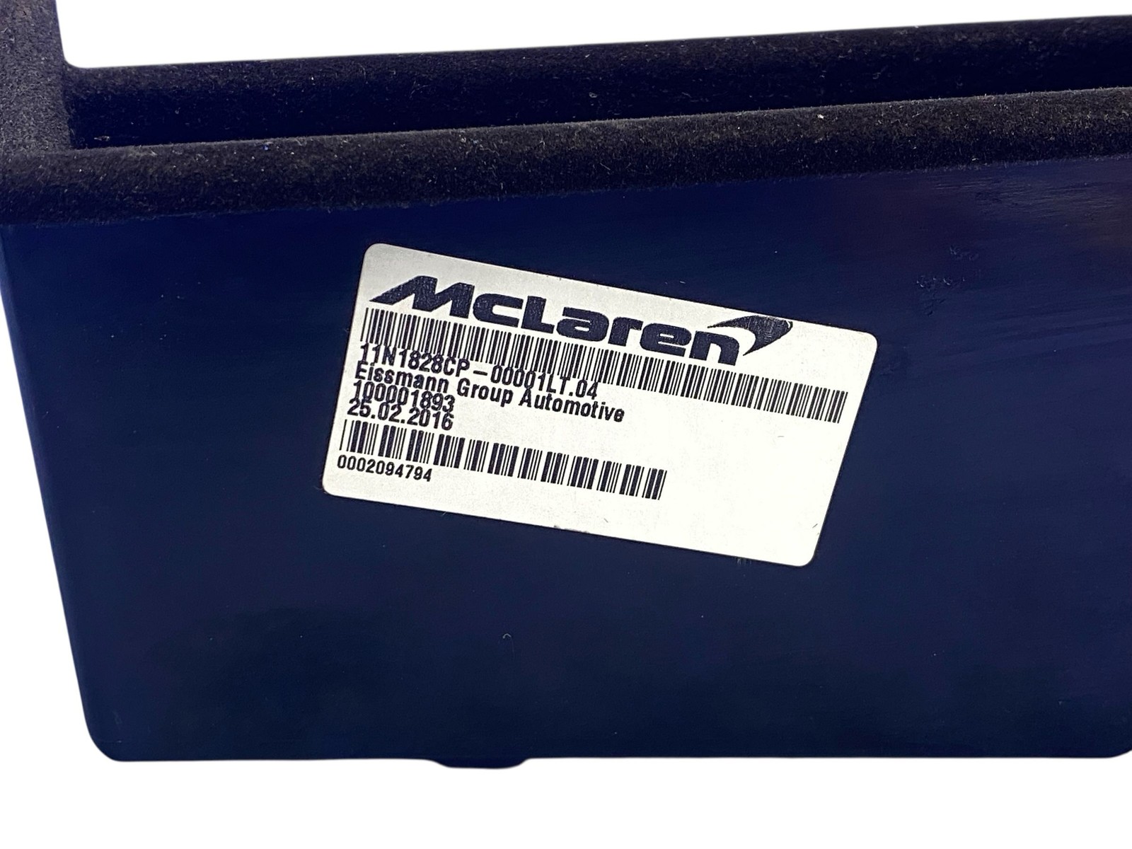 2015-2017 MCLAREN 650S FRONT CENTER CONSOLE STORAGE COMPARTMENT TRAY BOX BLACK