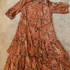 Joanne Hope Stunning Orange Beautiful Frilled Maxi Dress UK 20 fit 20,22